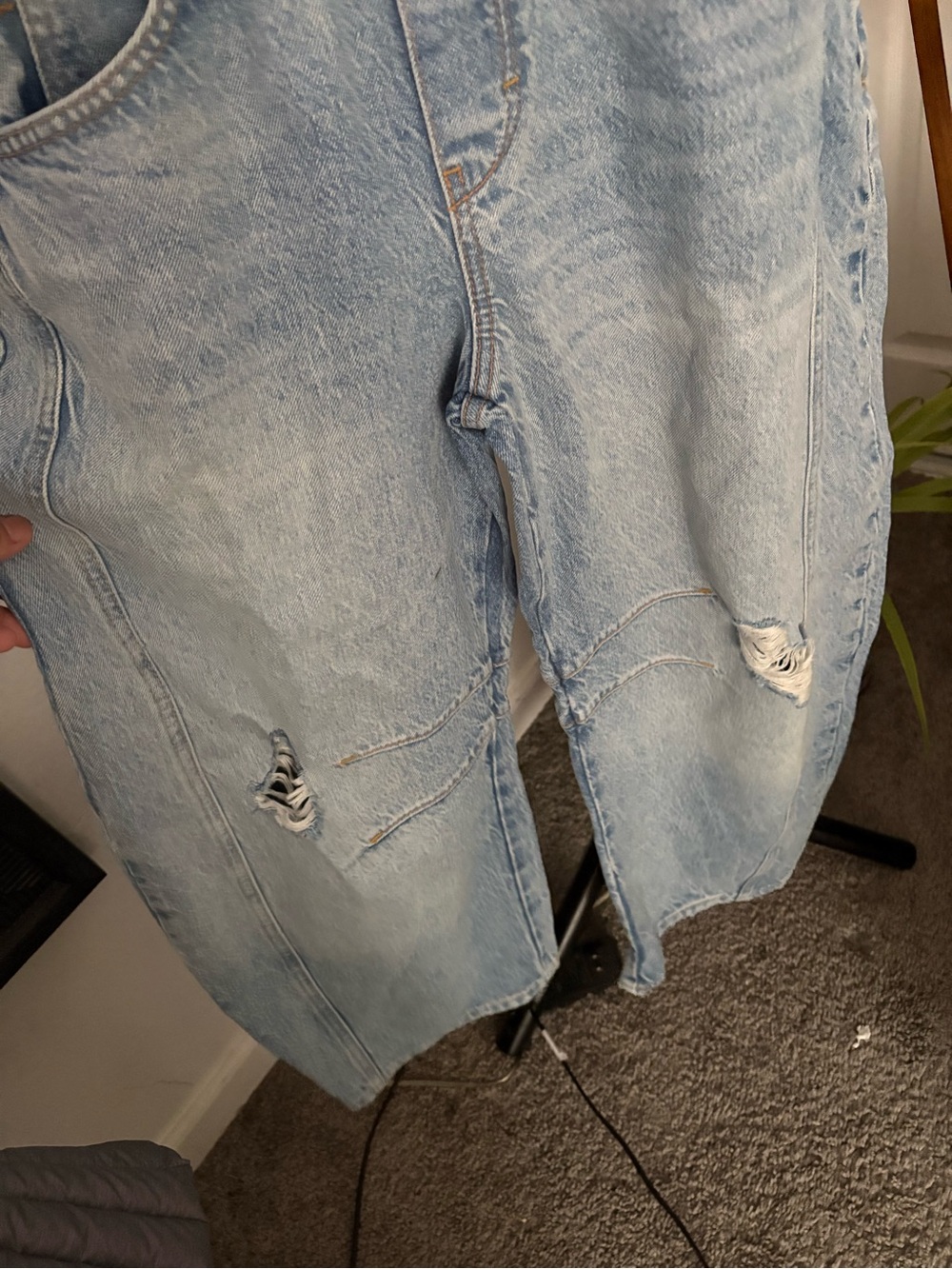 NWOT FREE PEOPLE WE THE FREE Good Luck Barrel Overalls | Going Steady MSRP $148 - Picture 11 of 13